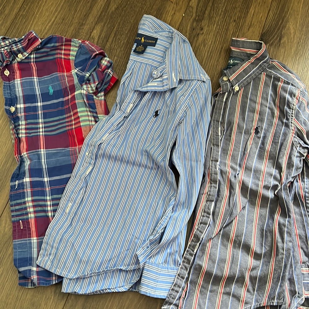 Size 6T polo lot 3 shirts 2 long sleeve light jacket
